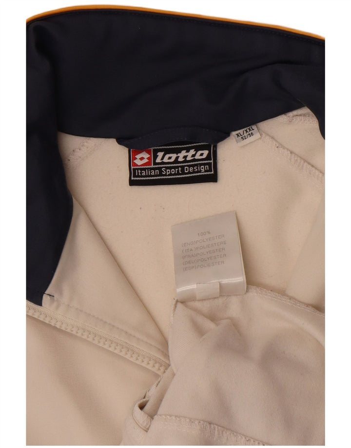 Lotto Mens Tracksuit Top Jacket XL Off White Colourblock Polyester