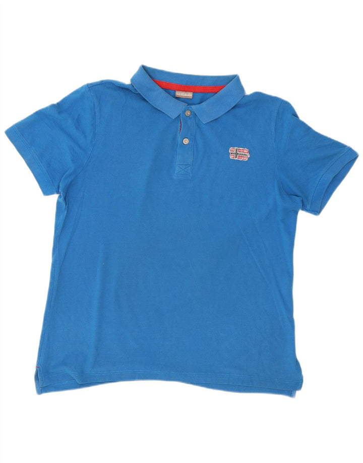 NAPAPIJRI Mens Polo Shirt XL Blue Cotton