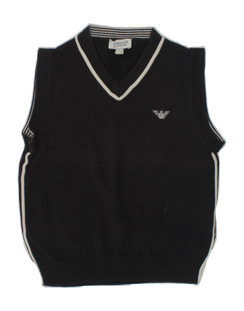 ARMANI JUNIOR Boys Vest Tank Top 4-5 Years Black Cotton | Vintage Armani Junior | Thrift | Second-Hand Armani Junior | Used Clothing | Messina Hembry 