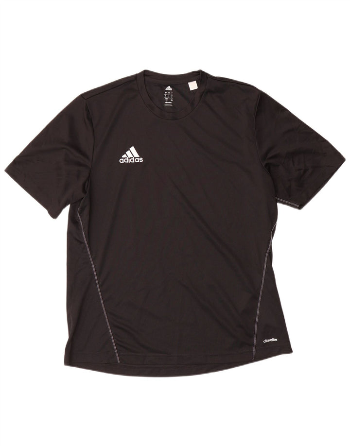 ADIDAS Mens Climalite T-Shirt Top Large Black Polyester