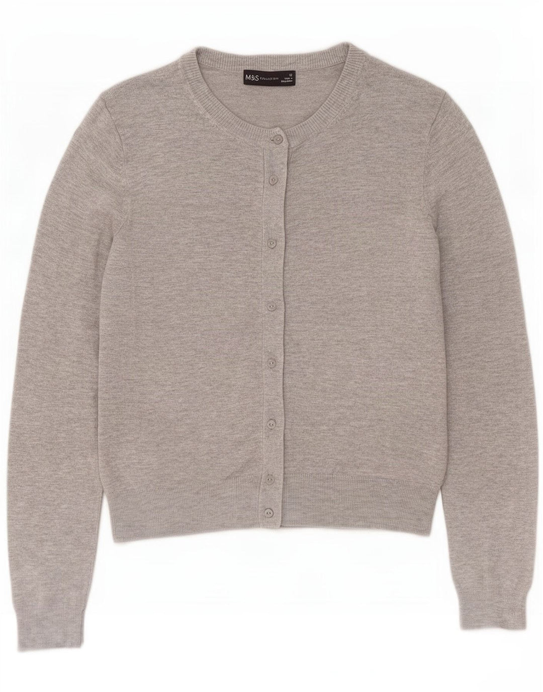 Marks & Spencer Womens Cardigan Sweater UK 12 Medium Grey Viscose
