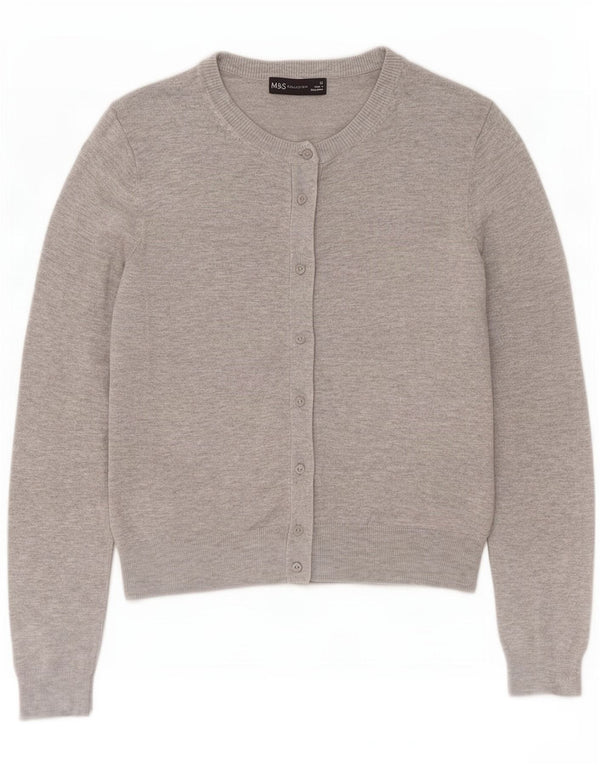 Marks & Spencer Womens Cardigan Sweater UK 12 Medium Grey Viscose