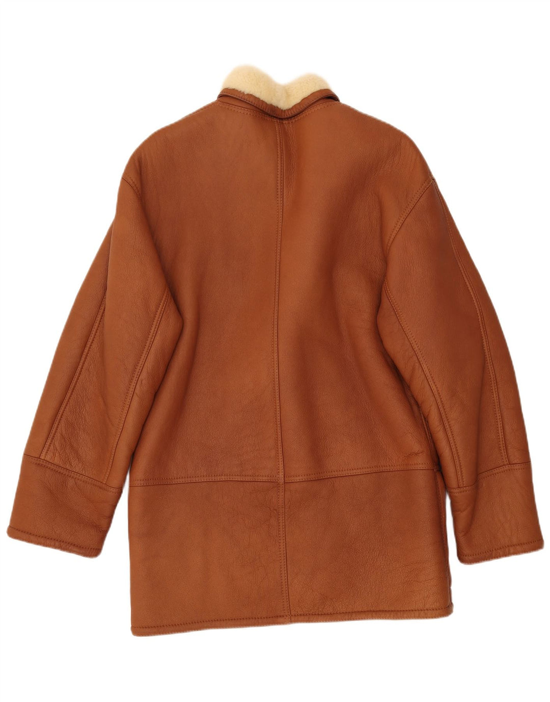 VINTAGE Mens Shearling Jacket IT 52 XL Brown Shearling