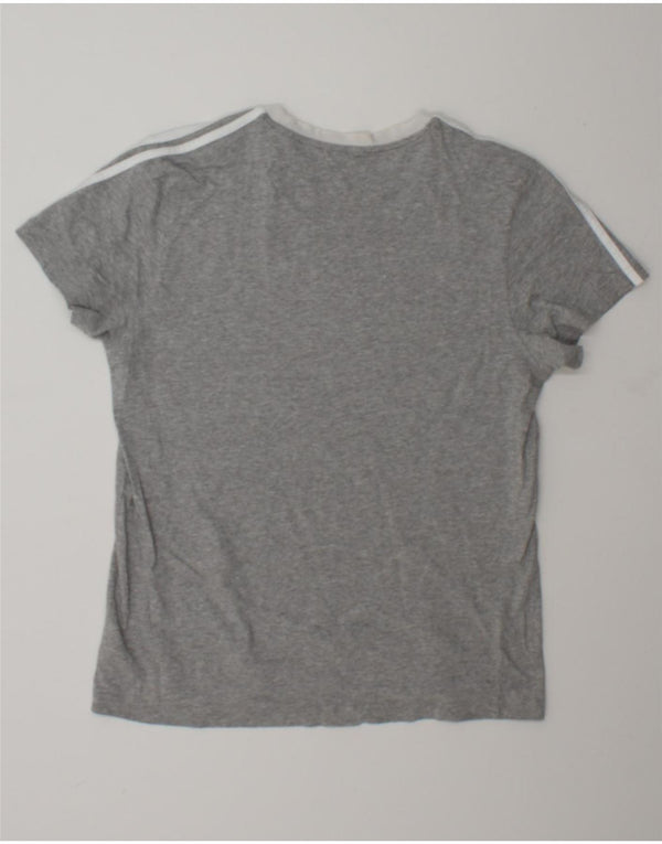 Adidas Womens T-Shirt Top UK 12/14 Medium Grey Flecked Cotton