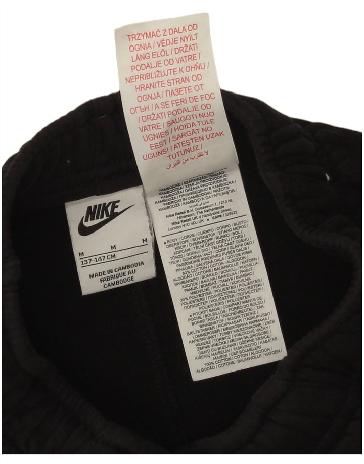 Nike Boys Tracksuit Trousers Joggers 10-11 Years Medium Black Cotton