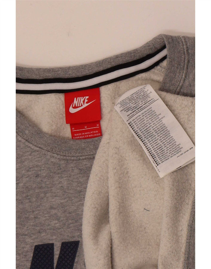 Nike Mens Graphic Sweatshirt Jumper Medium Grey Flecked Cotton