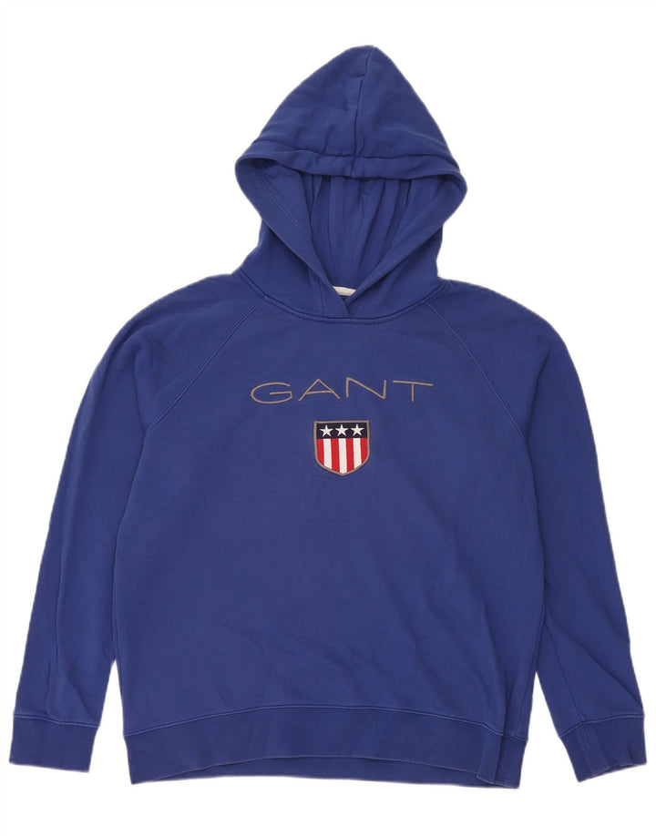 Gant Mens Graphic Hoodie Jumper Large Blue Cotton