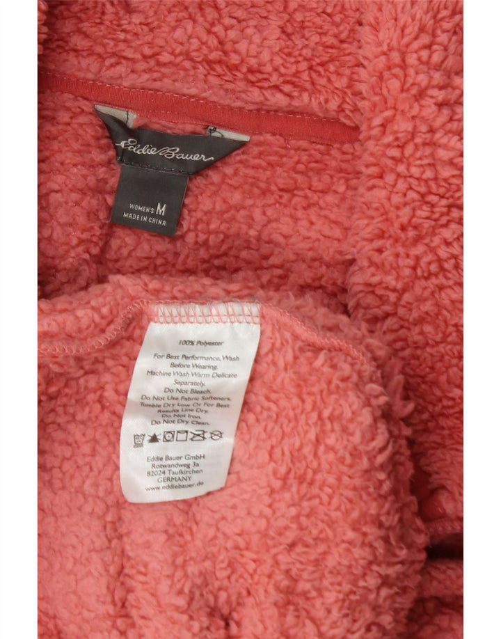 EDDIE BAUER Womens Zip Neck Fleece Jumper UK 14 Medium Red Polyester Vintage Eddie Bauer and Second-Hand Eddie Bauer from Messina Hembry 