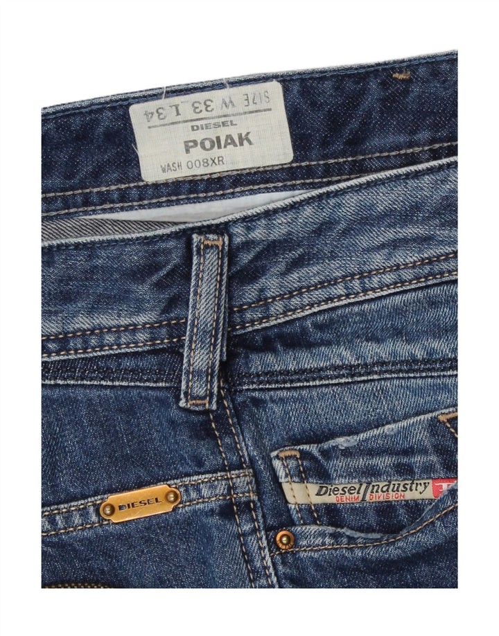 Diesel Mens Poiak Straight Jeans W33 L30 Blue Cotton