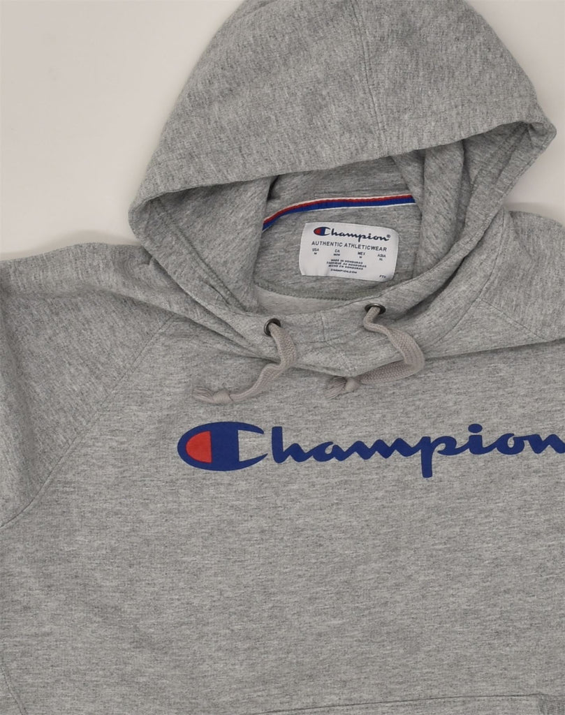 CHAMPION Womens Graphic Hoodie Jumper UK 12 Medium Grey Cotton | Vintage Champion | Thrift | Second-Hand Champion | Used Clothing | Messina Hembry 