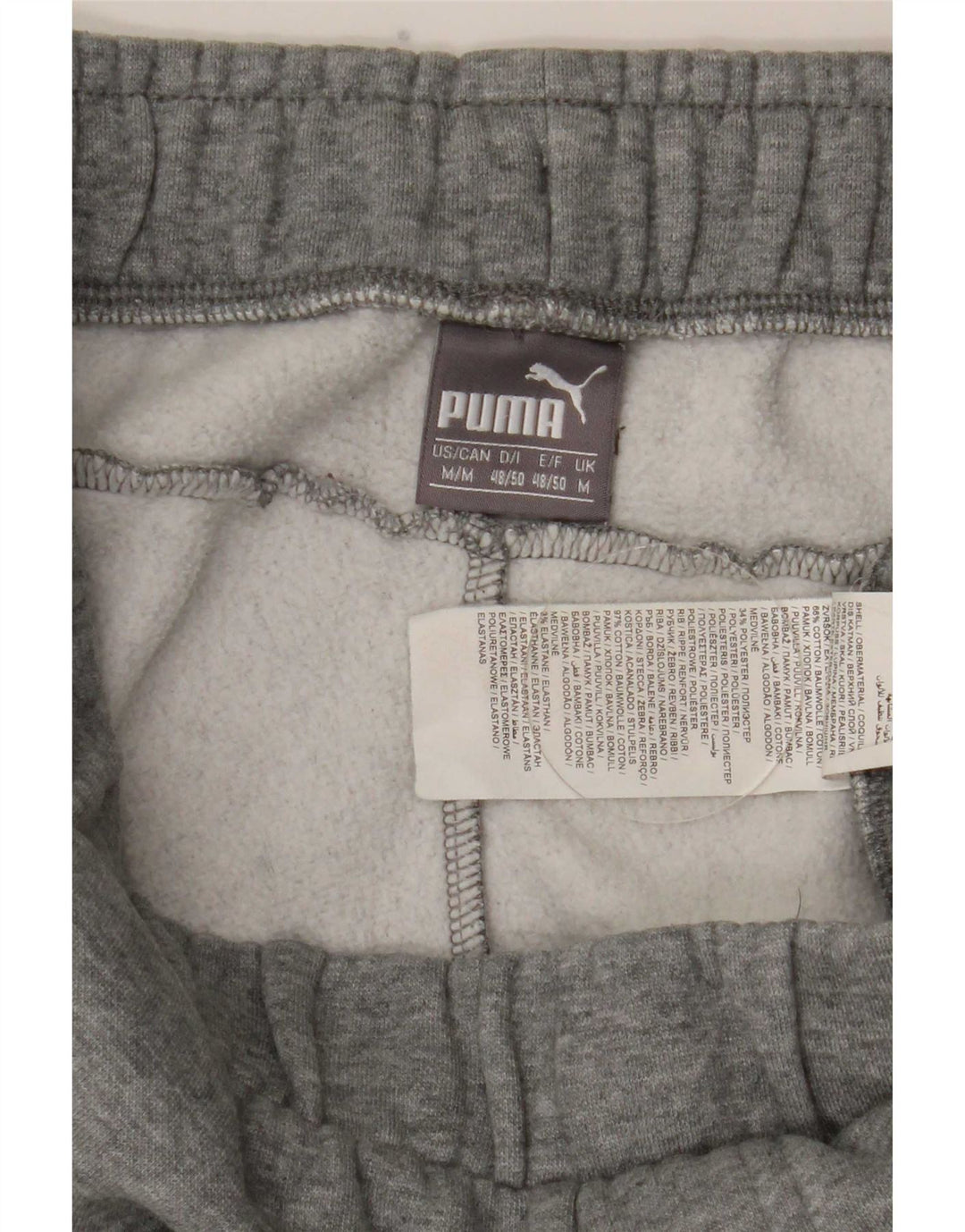 Puma Mens Graphic Tracksuit Trousers Joggers Medium  Grey Cotton