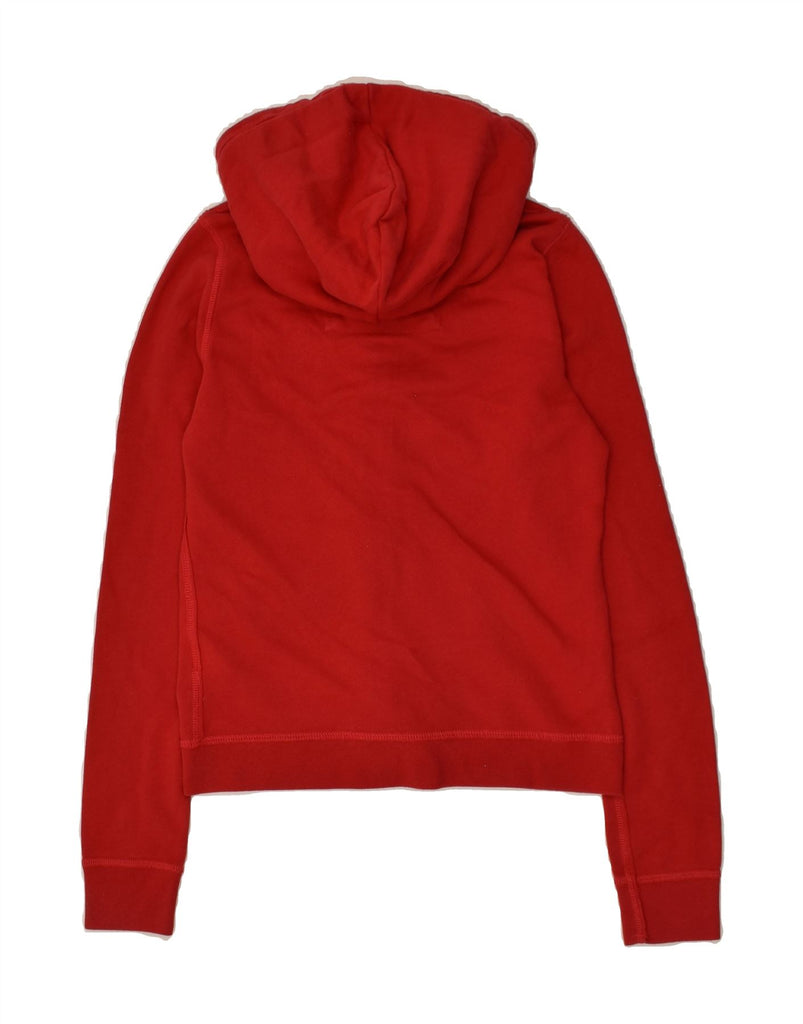 ABERCROMBIE & FITCH Womens Graphic Zip Hoodie Sweater UK 10 Small Red | Vintage Abercrombie & Fitch | Thrift | Second-Hand Abercrombie & Fitch | Used Clothing | Messina Hembry 