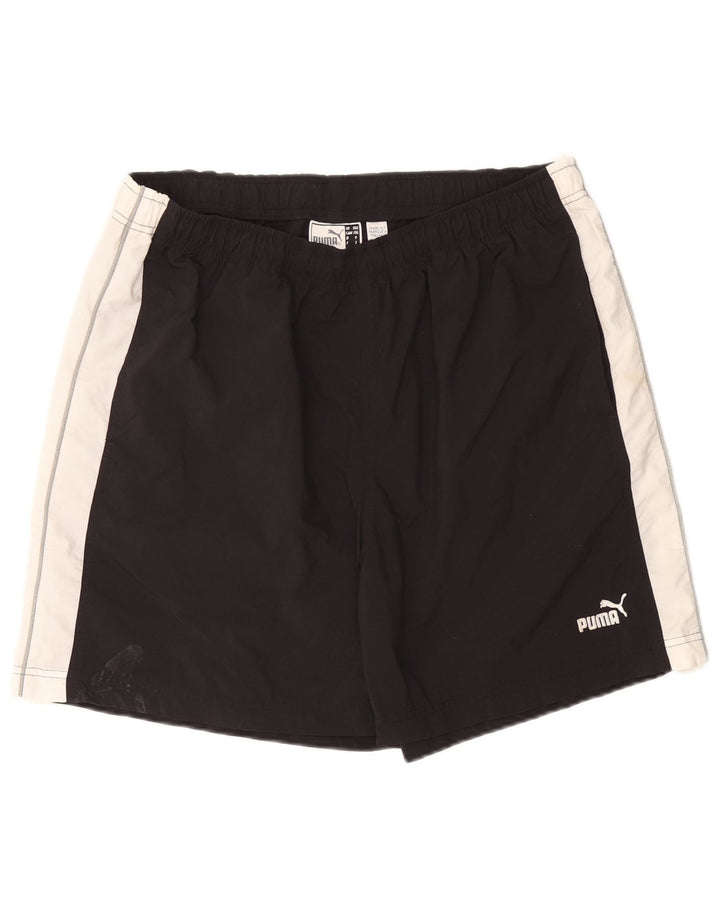 PUMA Mens Sport Shorts 2XL Black Colourblock Nylon