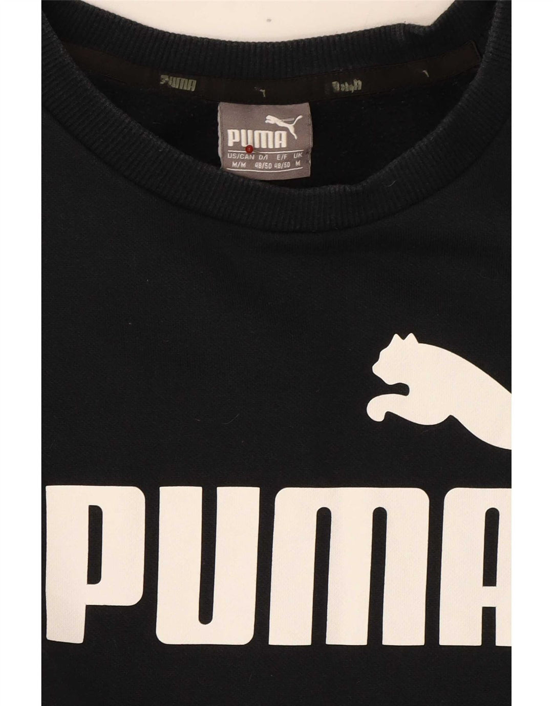 Puma Womens Graphic Sweatshirt Jumper UK 14 Medium Navy Blue Colourblock