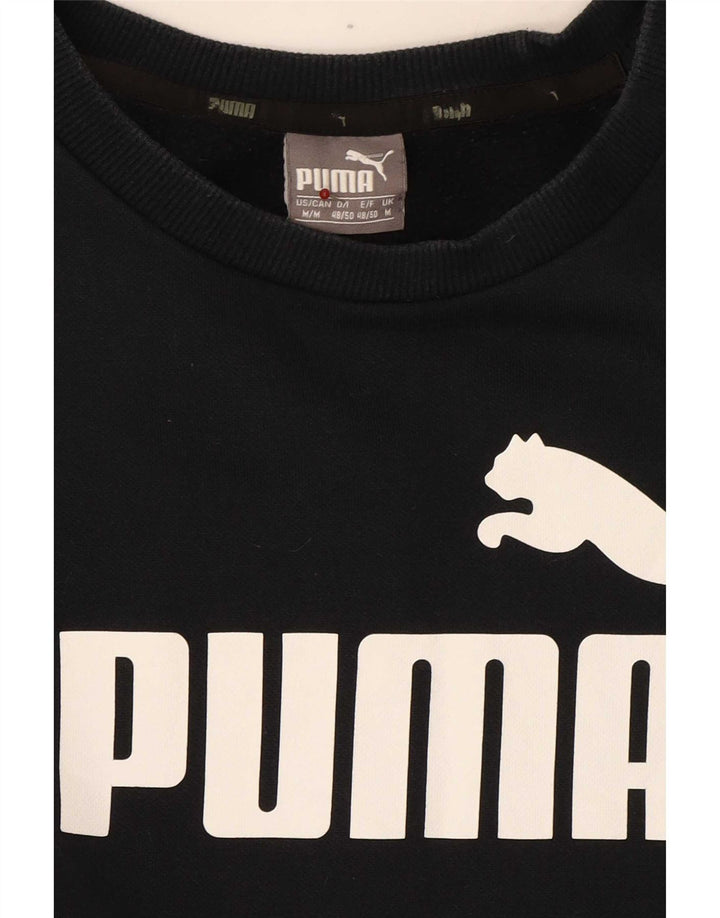 Puma Womens Graphic Sweatshirt Jumper UK 14 Medium Navy Blue Colourblock