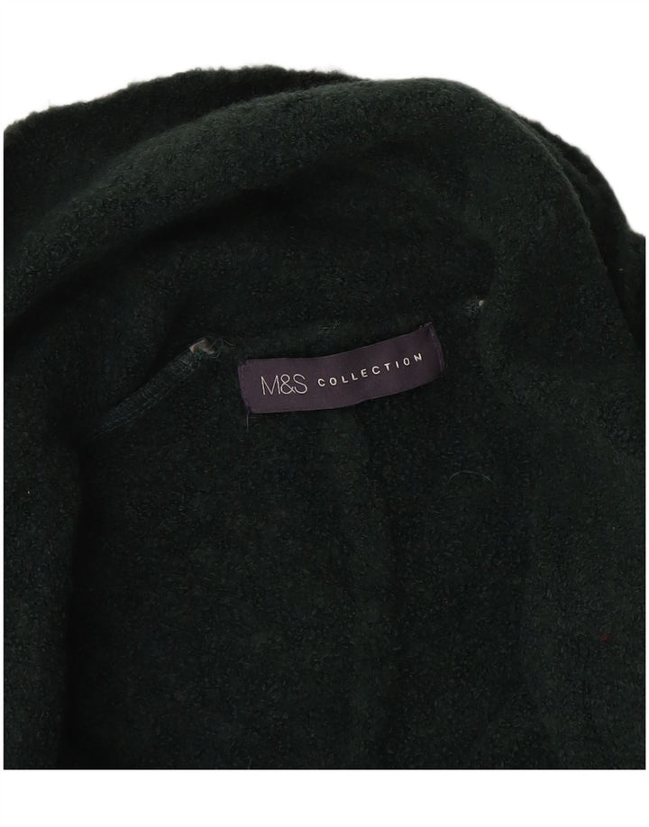 Marks & Spencer Womens Longline Open Cardigan Sweater UK 12 Medium Green
