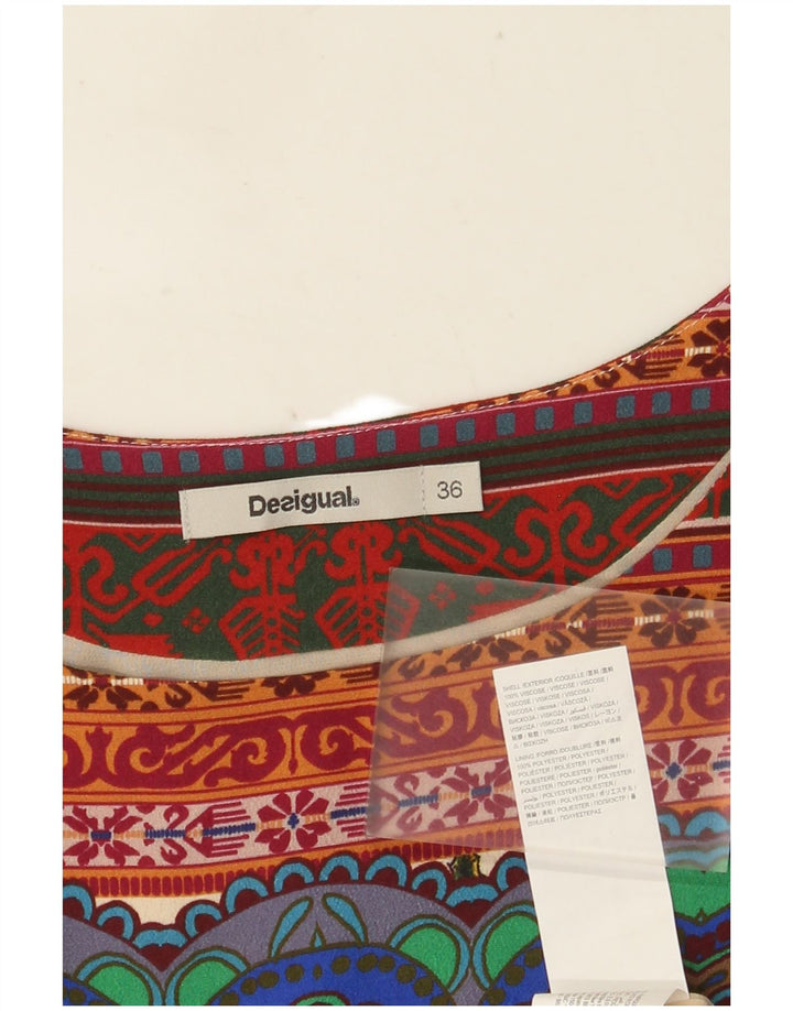 DESIGUAL Womens Graphic Shift Dress EU 36 Small Multicoloured Floral