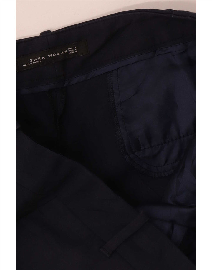 Zara Womens Slim Chino Trousers Large W30 L27 Navy Blue