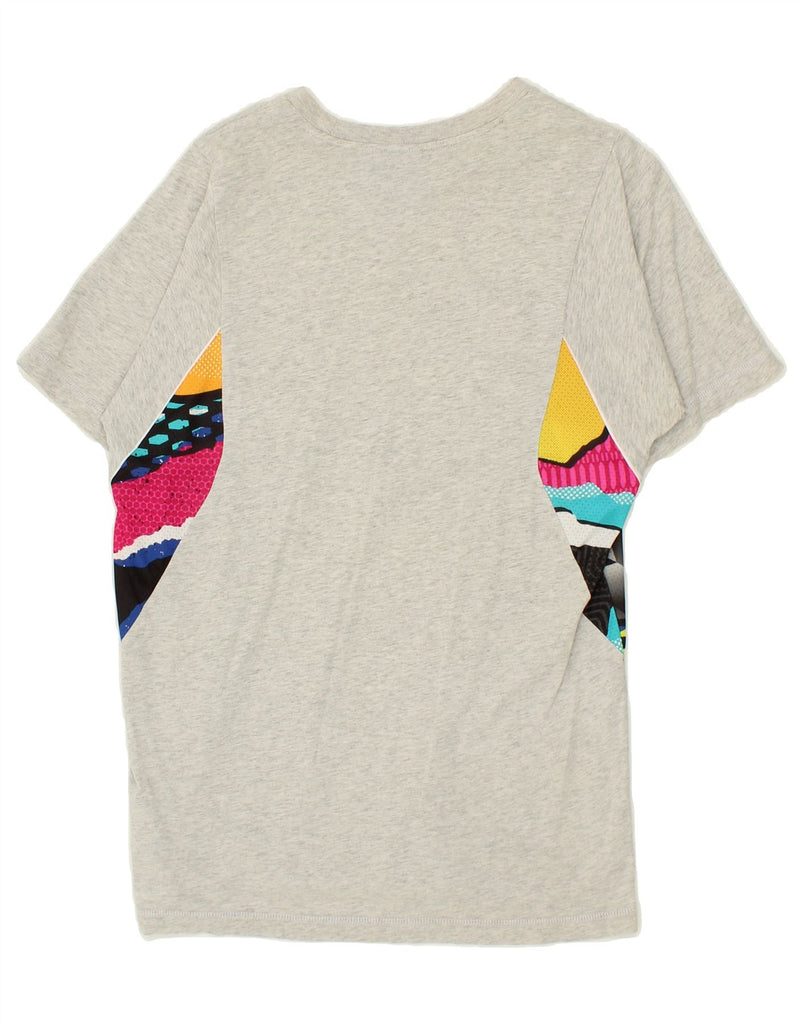ADIDAS Mens Graphic T-Shirt Top Medium Grey Colourblock Cotton Vintage Adidas and Second-Hand Adidas from Messina Hembry 