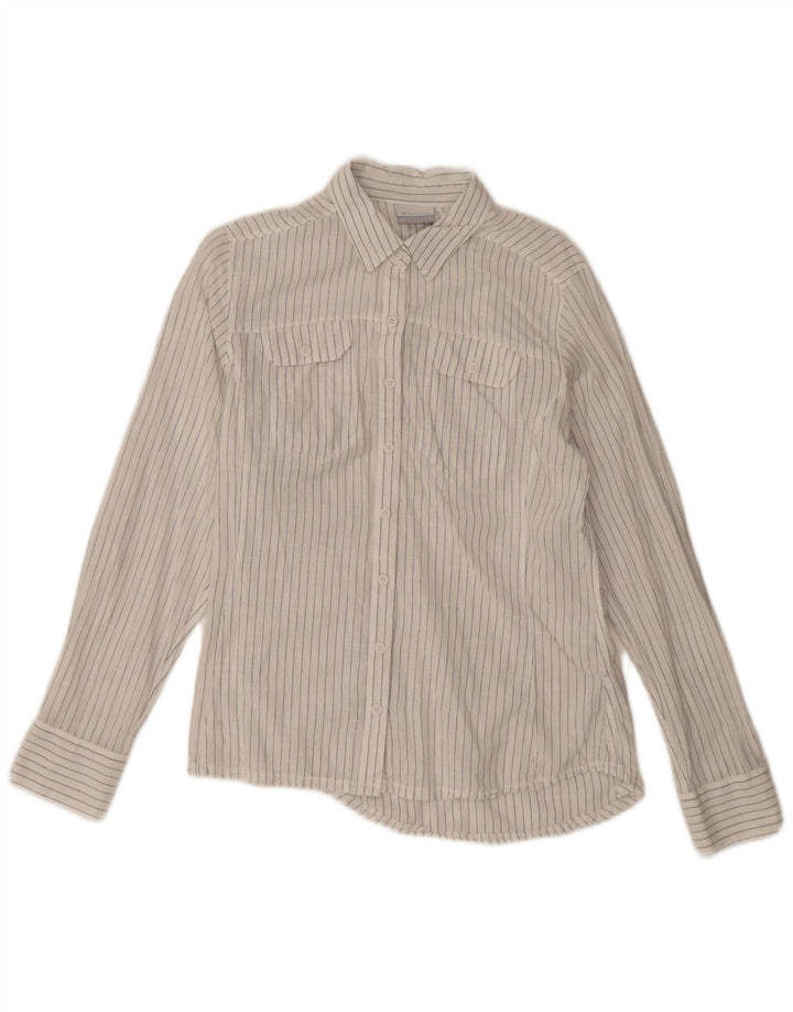 Columbia Womens Shirt UK 16 Large White Striped Cotton