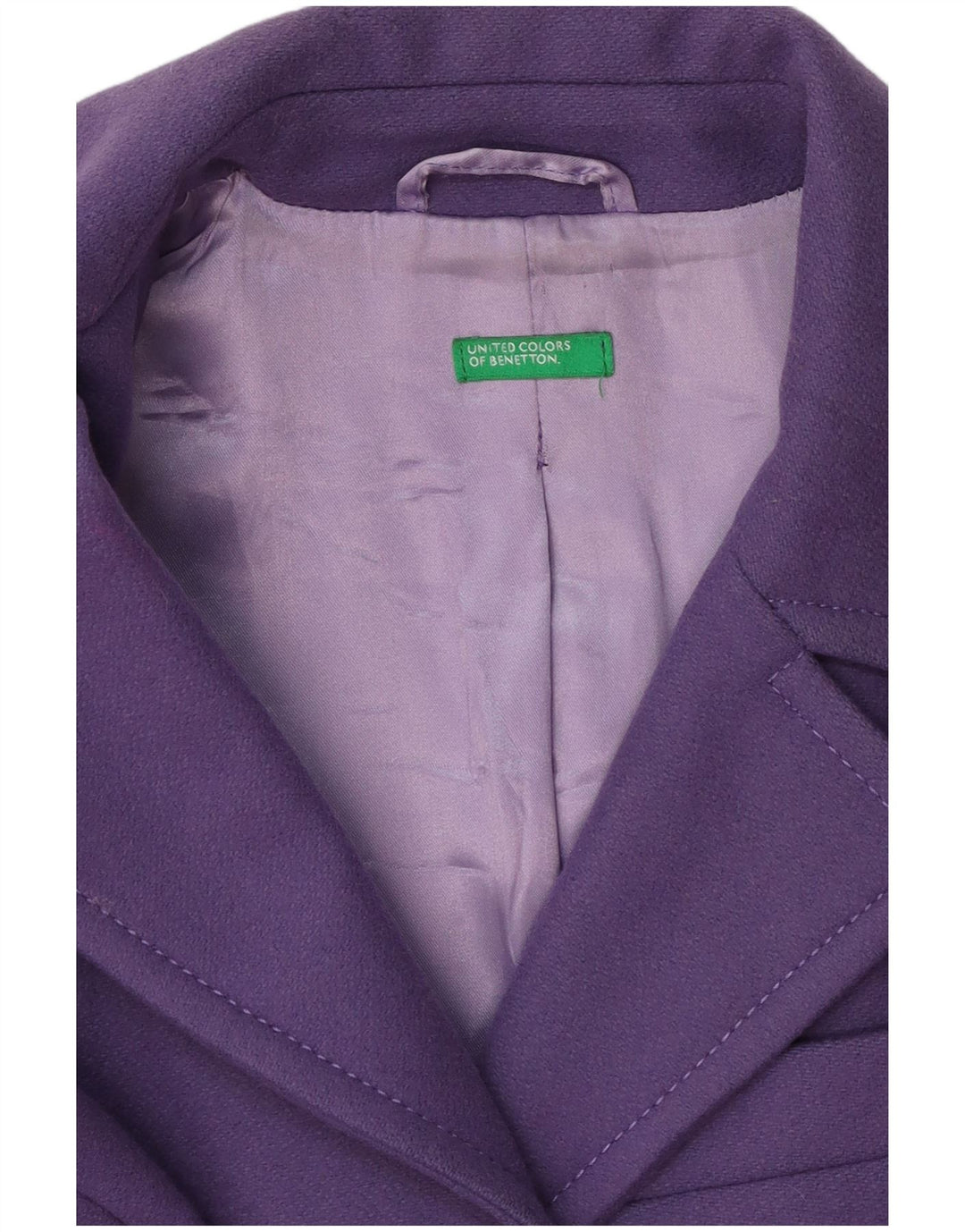Benetton Womens 3 Button Longline Blazer Jacket UK 12 Medium Purple