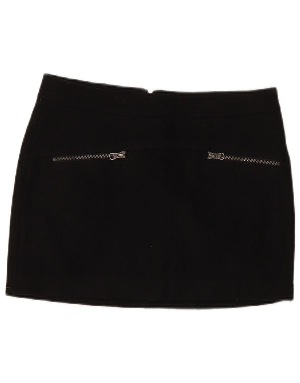 Benetton Womens Mini Skirt IT 42 Medium W30 Black Wool