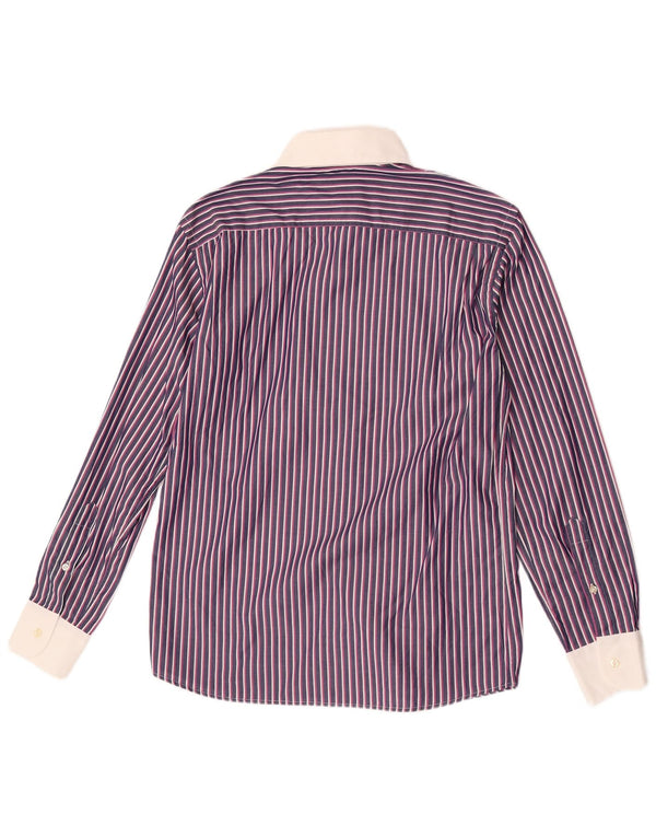 Brooksfield Boys Shirt 15-16 Years Navy Blue Pinstripe Cotton