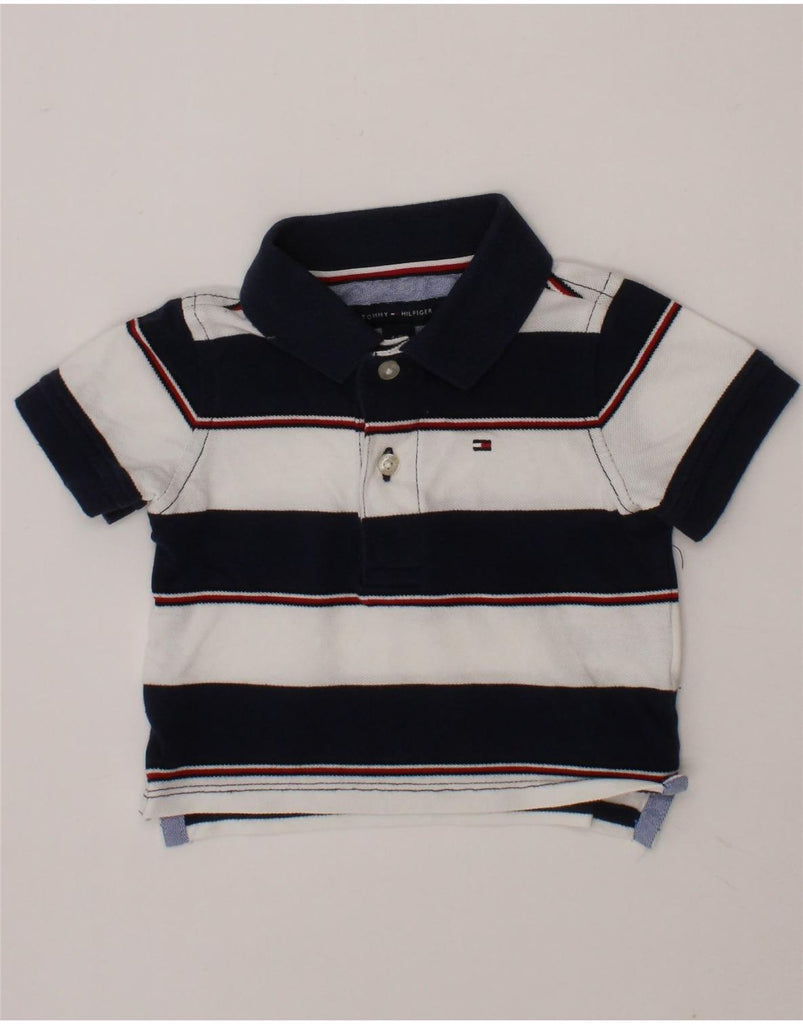 TOMMY HILFIGER Baby Boys Polo Shirt 3-6 Months Black Striped