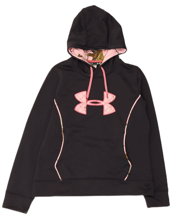 Under Armour Womens Graphic Hoodie Jumper UK 16 Large Black