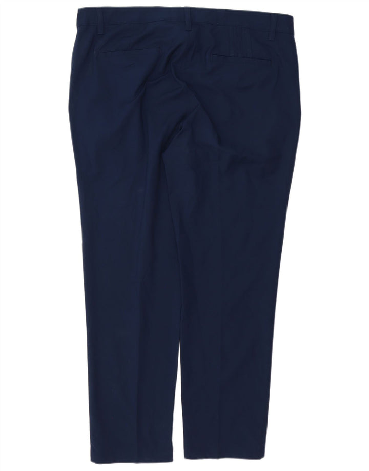 ADIDAS Mens Straight Chino Trousers W36 L30 Navy Blue Polyester