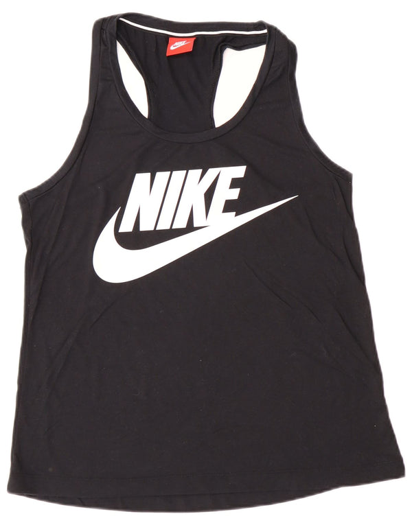 NIKE Womens Graphic Vest Top UK 10 Small Black