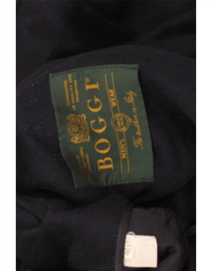 Boggi Mens Overcoat UK 46 3XL Navy Blue Wool
