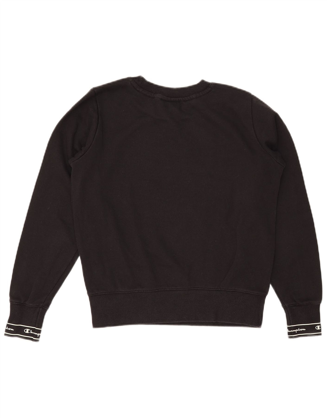 CHAMPION Womens Graphic Sweatshirt Jumper UK 10 Small Black Cotton