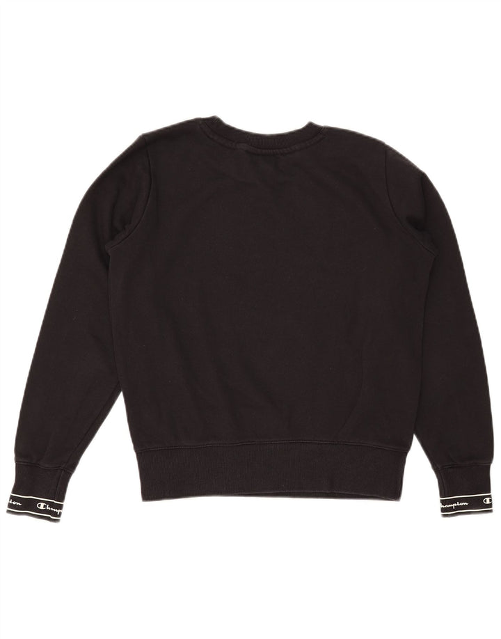 CHAMPION Womens Graphic Sweatshirt Jumper UK 10 Small Black Cotton