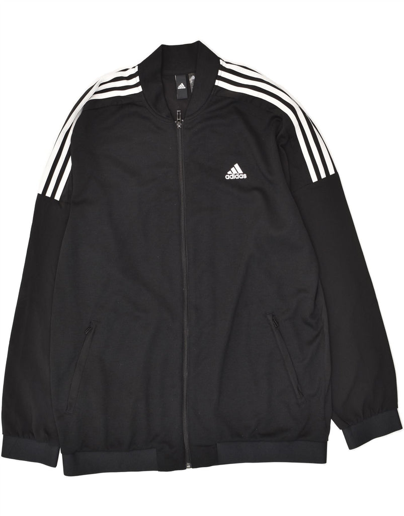 ADIDAS Mens Tracksuit Top Jacket Large Black Polyester | Vintage Adidas | Thrift | Second-Hand Adidas | Used Clothing | Messina Hembry 