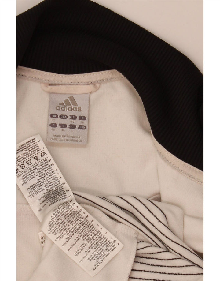Adidas Womens Graphic Tracksuit Top Jacket UK 12 Medium White Colourblock