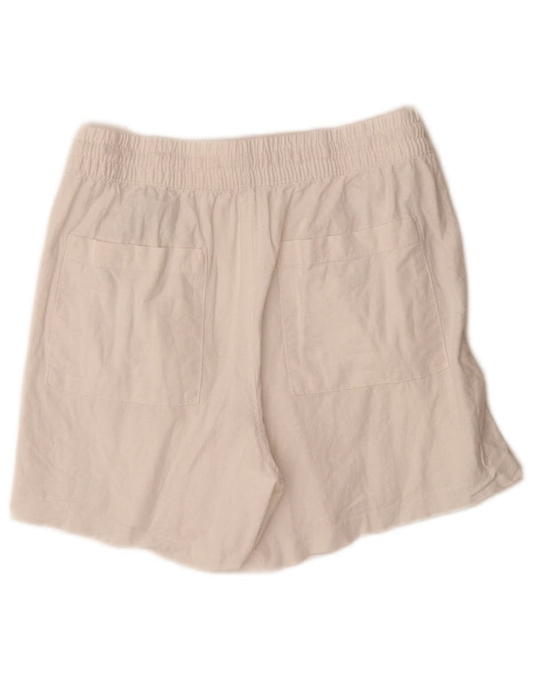 Marks & Spencer Womens Chino Shorts UK 10 Small W28 White Linen