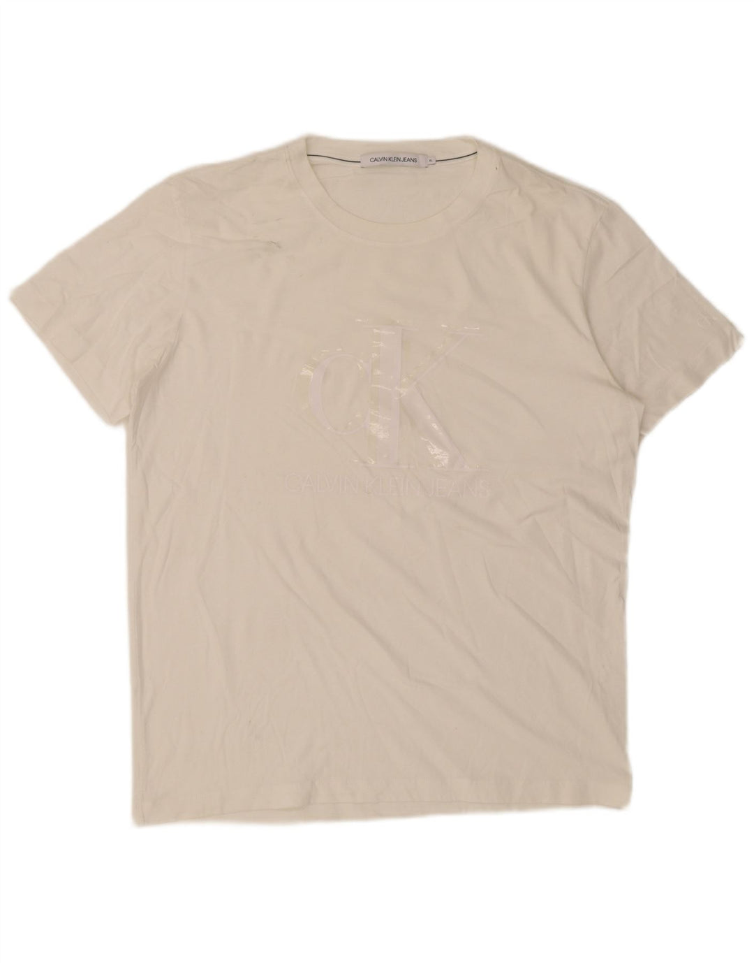 Calvin Klein Jeans Mens Graphic T-Shirt Top XL White