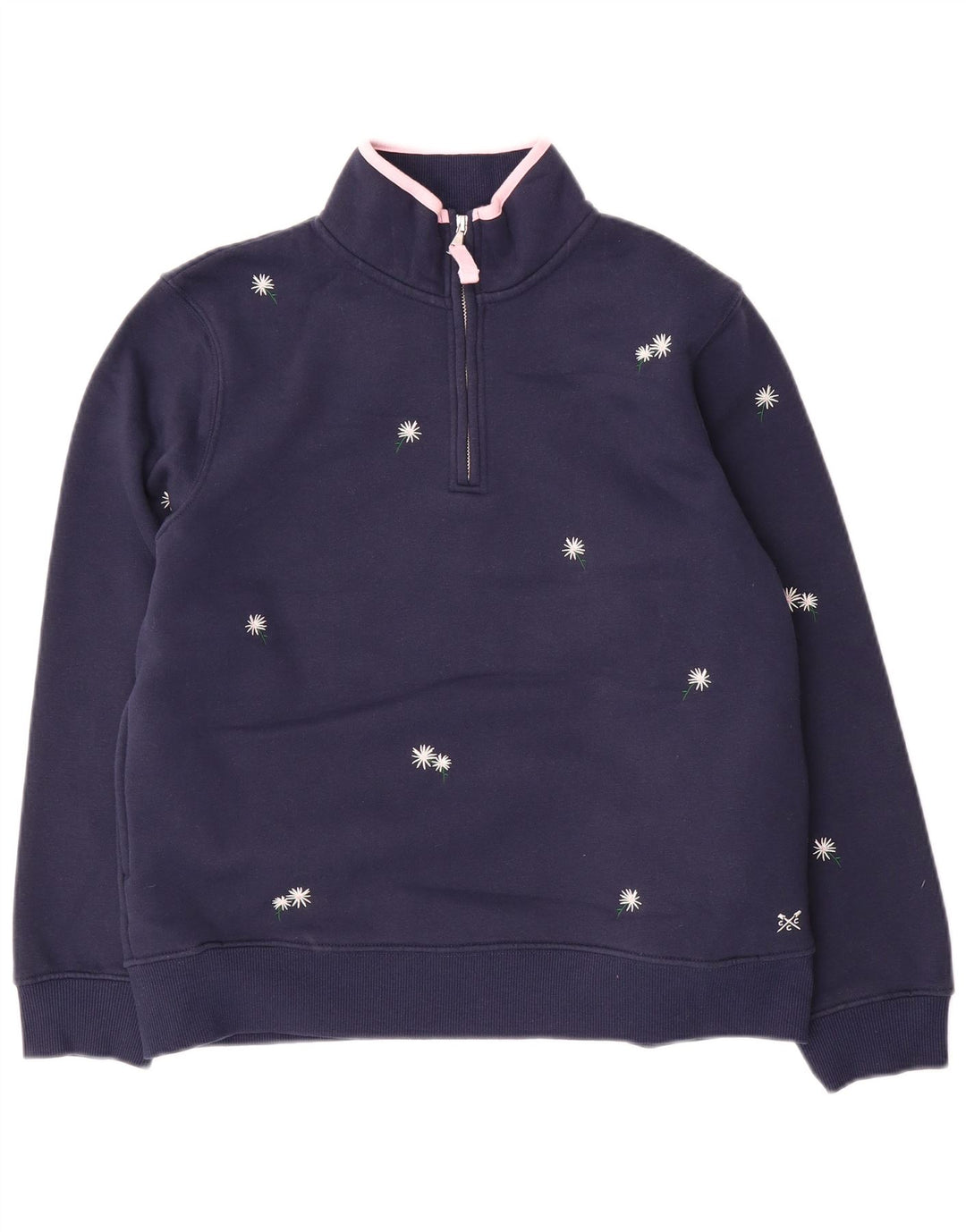 Crew Clothing Womens Sweatshirt Jumper UK 12 Medium Navy Blue Floral