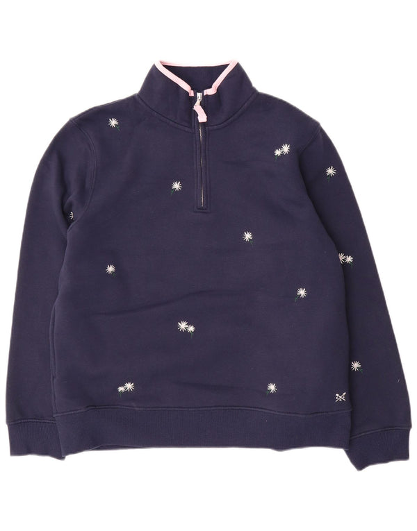 Crew Clothing Womens Sweatshirt Jumper UK 12 Medium Navy Blue Floral