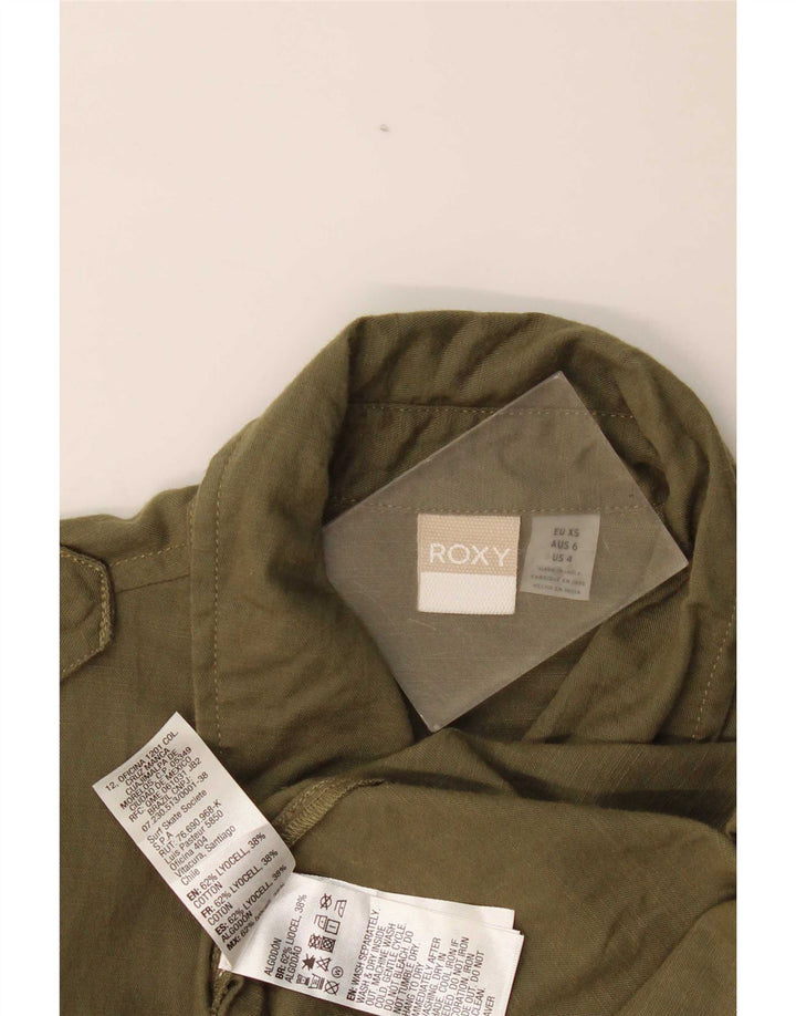 Roxy Womens Military Shirt US 4 Small Khaki Lyocell