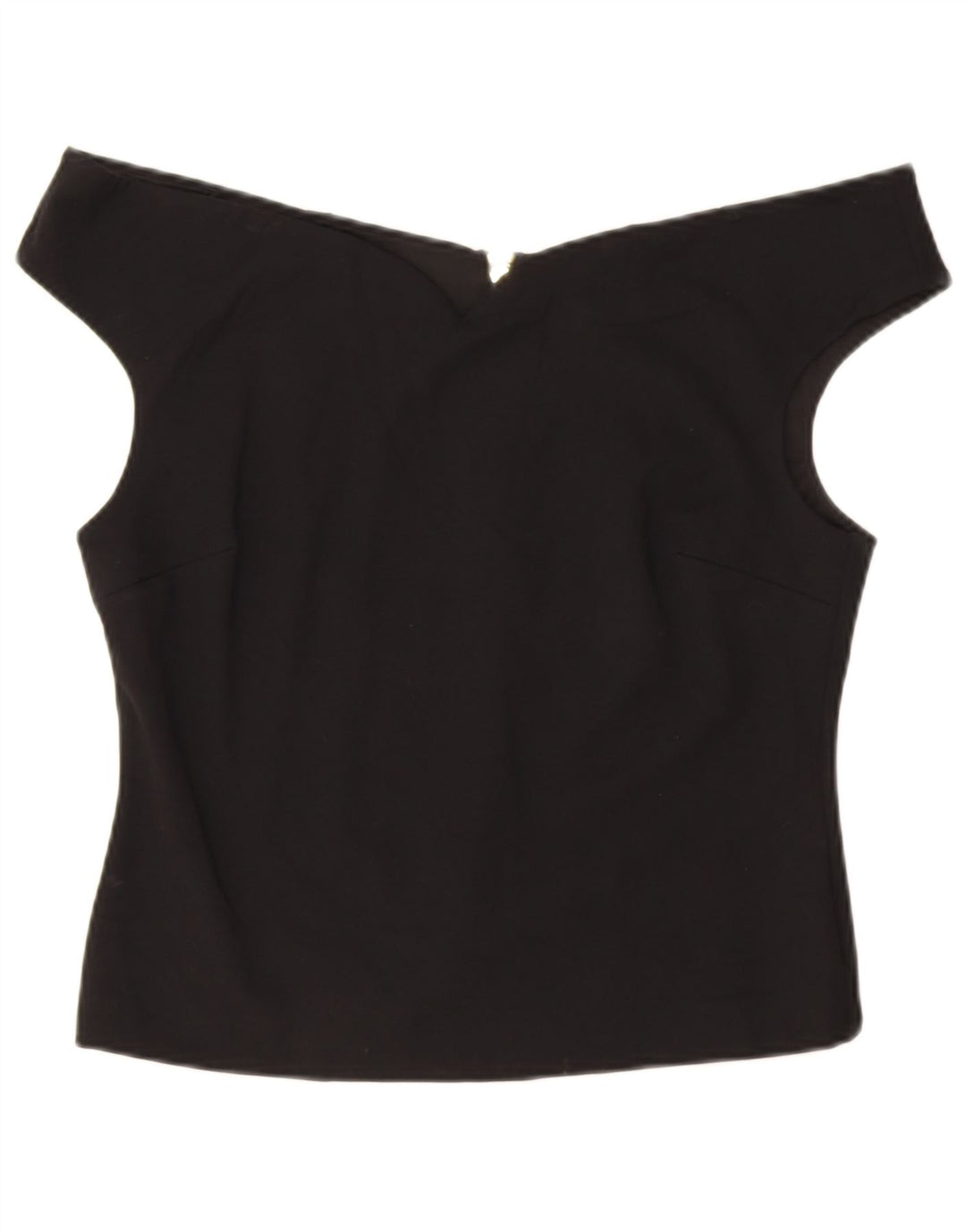 Ted Baker Womens Crop Off Shoulder Top Size 5 XL Black Viscose