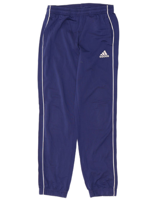 Adidas Boys Tracksuit Trousers Joggers 13-14 Years Navy Blue Polyester
