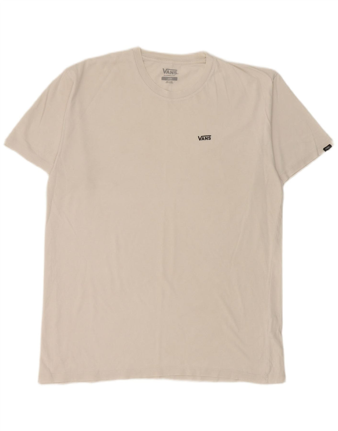 Vans Mens Classic Fit T-Shirt Top Large White Cotton