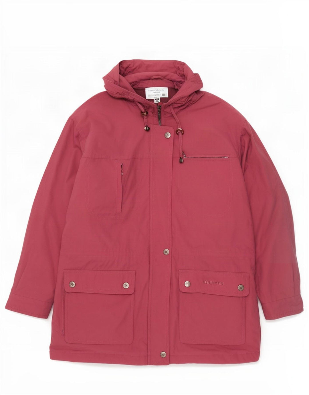 Klepper Womens Hooded Oversized Parka Jacket IT 46 Large Pink Polyamide