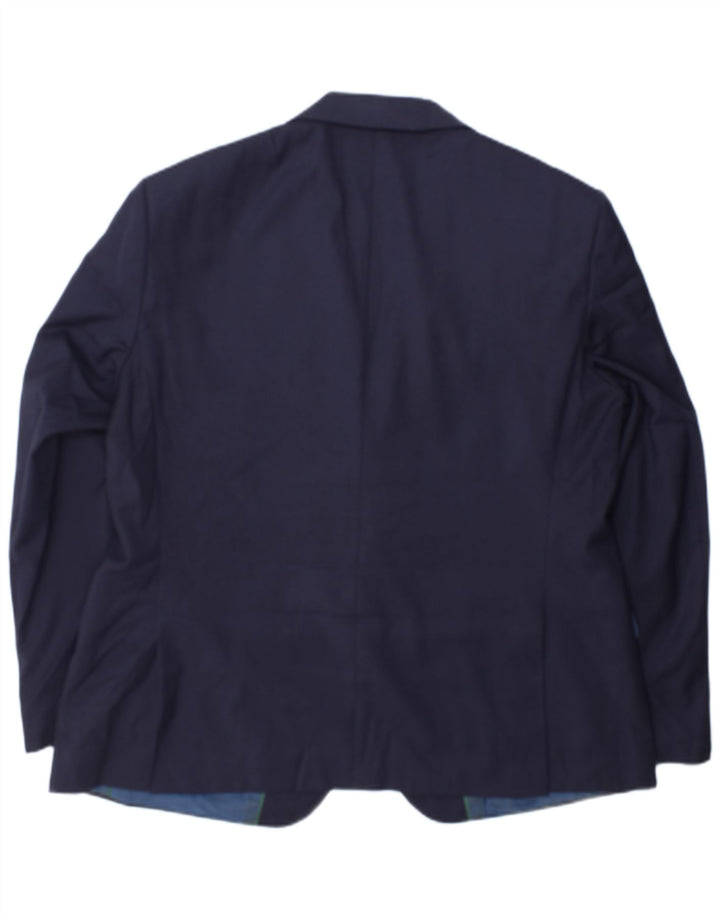 Marks & Spencer Mens 2 Button Regular Fit Blazer Jacket UK 44 XL Navy Blue
