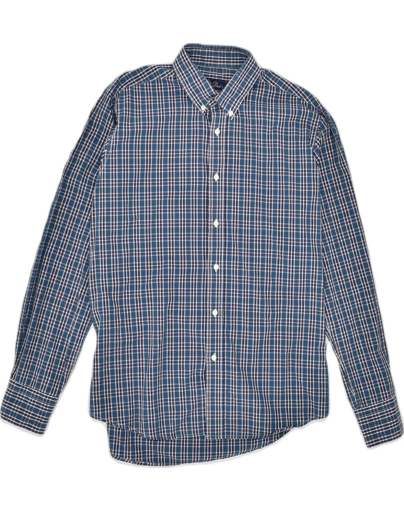 DACK'S Mens Slim Fit Shirt Large Blue Check Cotton | Vintage | Thrift | Second-Hand | Used Clothing | Messina Hembry 