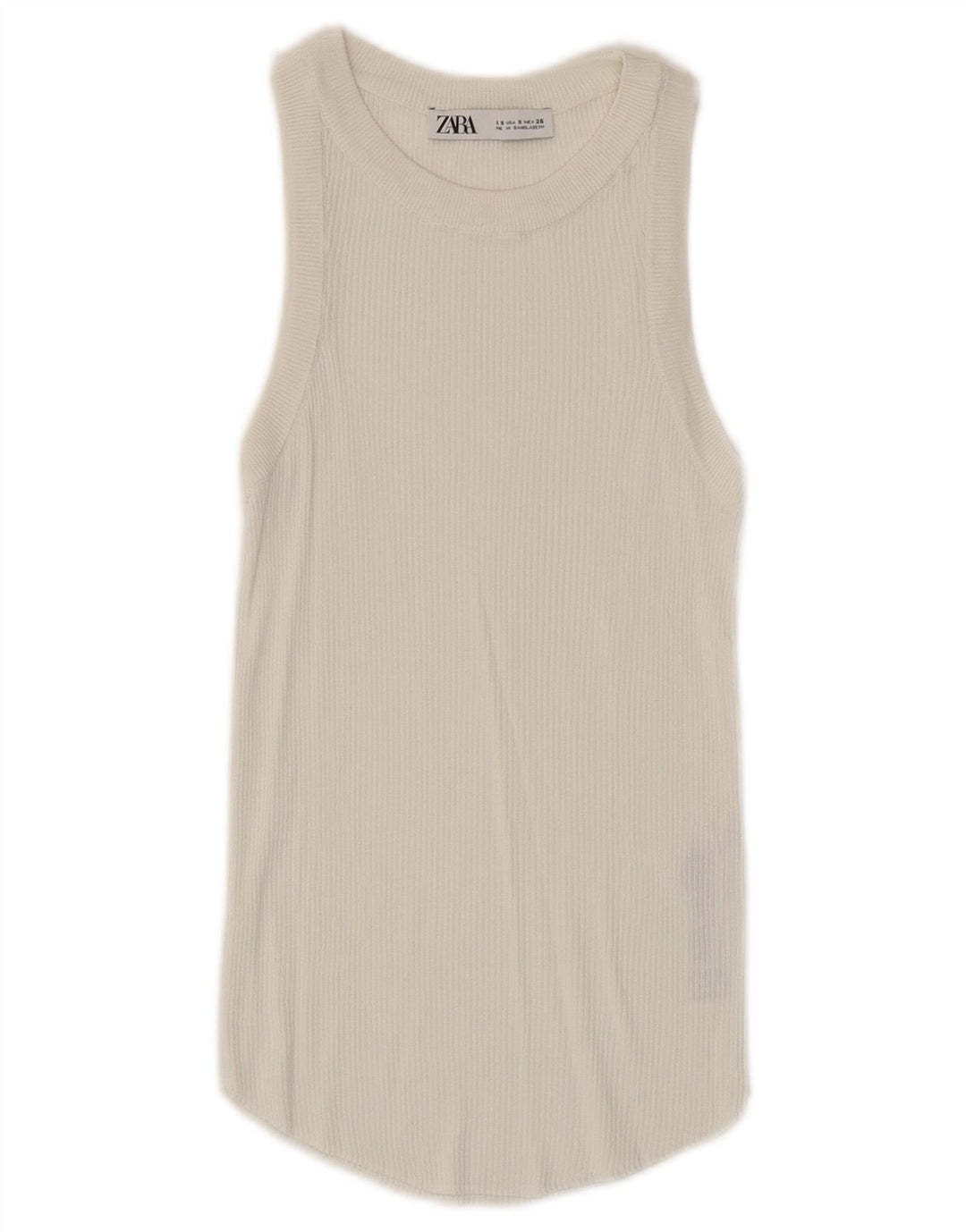 Zara Womens Vest Top UK 8 Small White Viscose