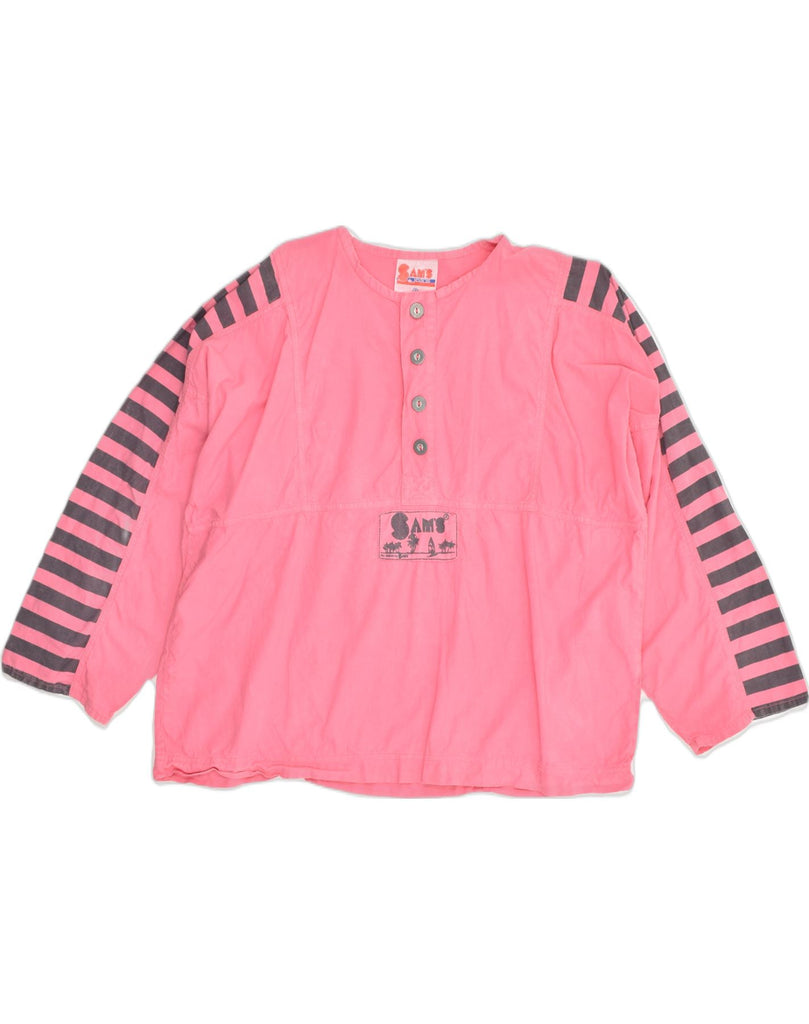 SAM"S Womens Oversized 3/4 Sleeve Pullover Shirt US 2 XS Pink Striped | Vintage Sam"s | Thrift | Second-Hand Sam"s | Used Clothing | Messina Hembry 