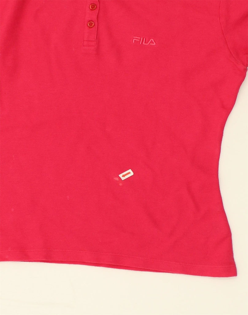 FILA Womens Polo Shirt UK 8 Small Pink Cotton | Vintage Fila | Thrift | Second-Hand Fila | Used Clothing | Messina Hembry 